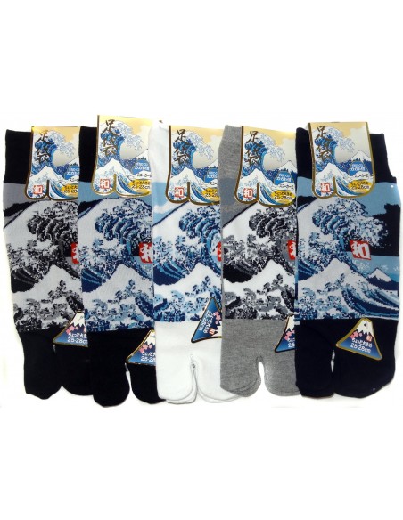 Chaussettes japonaises et chaussettes Tabi - Du 39 au 43 - Grande vague d'Hokusaï