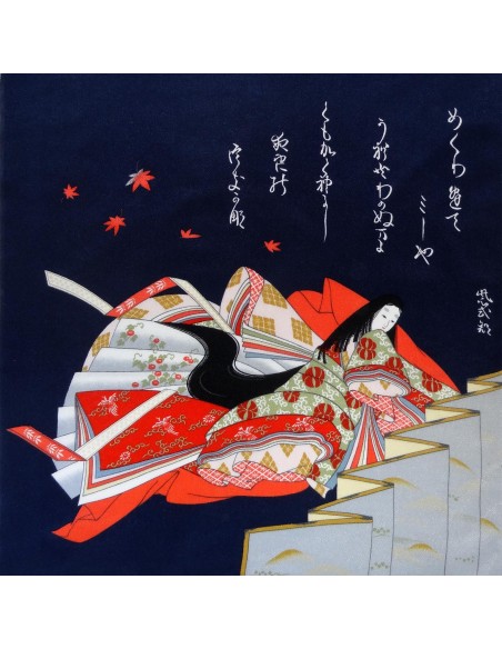 Furoshiki 67x67 - Blue - Hime (princess) print. Online shop for Japanese furoshiki cloth.