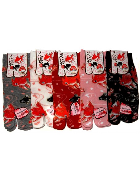 Tabi socks - Size 35 to 39 - Kingyo prints. Split toes socks.