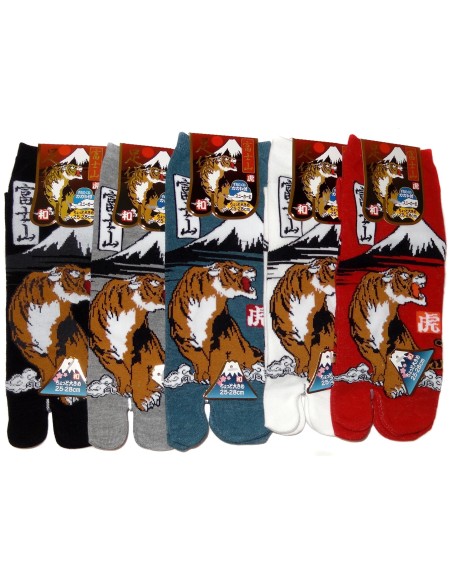 Chaussettes japonaises Tabi - Du 39 au 43 - Fuji et Tigre. Chaussettes à orteils séparés.