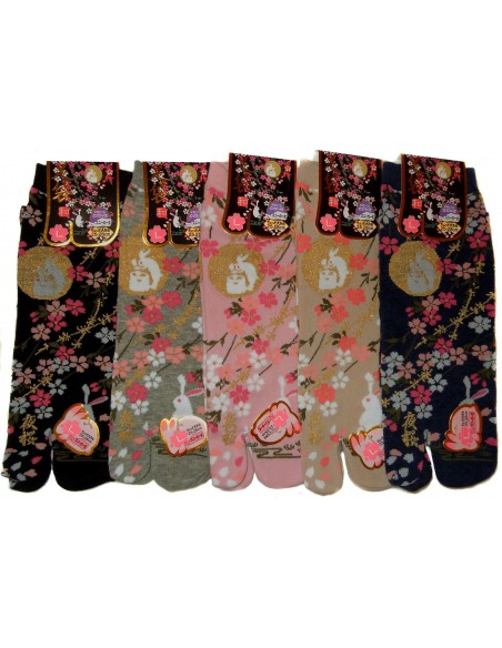 Chaussettes japonaises Tabi - Du 39 au 43 - Motifs Tama Shibori. Chaussettes doigts orteils séparés.