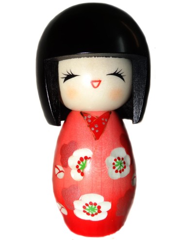 Poupée Kokeshi - Baika. Poupée japonaise traditionnelle en bois.