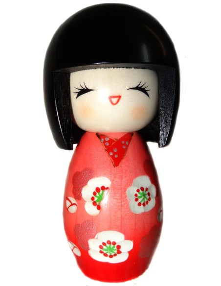 Poupée Kokeshi - Baika. Poupée japonaise traditionnelle en bois.