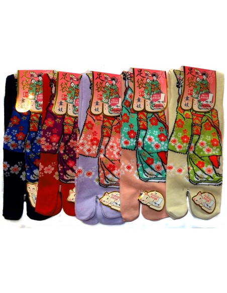 Crew Tabi socks - Size 35 to 39 - Maiko. Split toes socks for flipflop