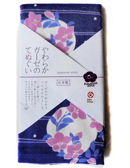 Gauze towel 90x34 cm tenugui - Bellflowers