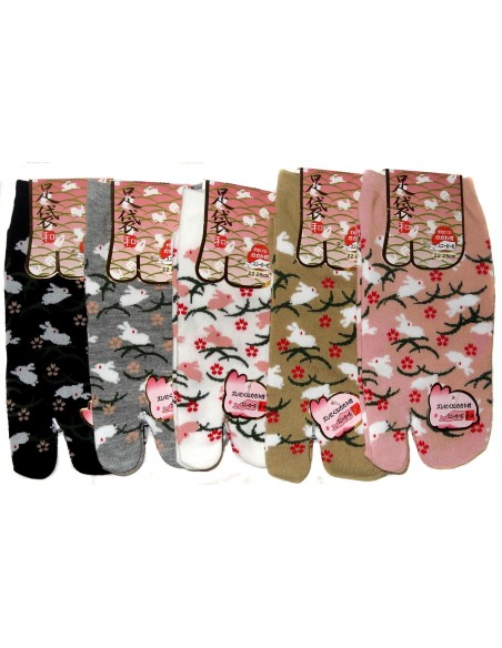 Chaussettes japonaises Tabi - Du 35 au 39 - Kusa Usagi. Chaussettes à orteils séparés.