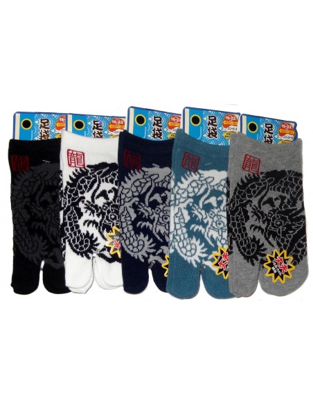 Chaussettes japonaises tabi enfants - Pointure 26 à 35 - Dragon