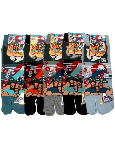 Chaussettes Tabi - Du 39 au 43 - Sanzaru au onsen. Chaussettes à orteils japonaises 