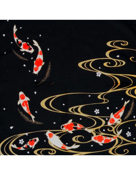 Furoshiki 50x50 black - Carps. Japanese cloths.