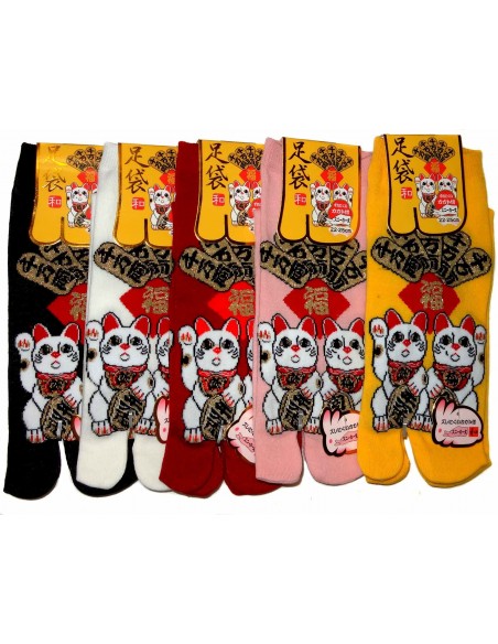 Split toes Tabi socks - Size 35 to 39 - Manekineko prints