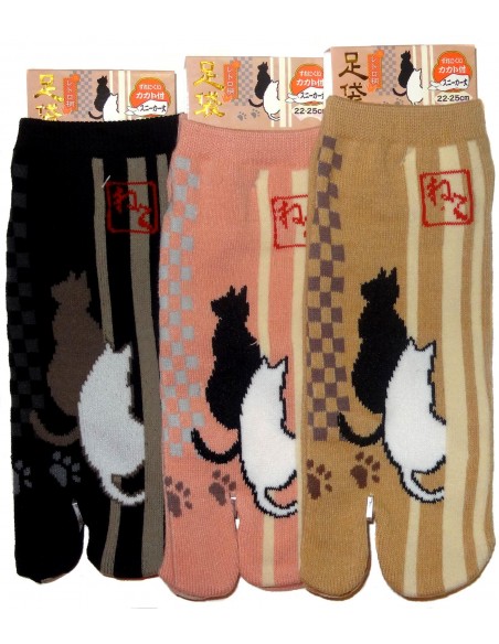 Tabi socks - Size 35 to 39 - Cats prints. Split toes Japanese socks.