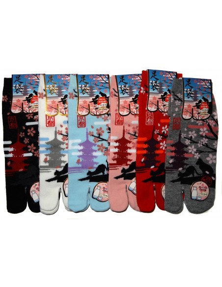 Chaussettes japonaises Tabi - Du 35 au 39 - Neko Fuji. Chaussettes orteils.