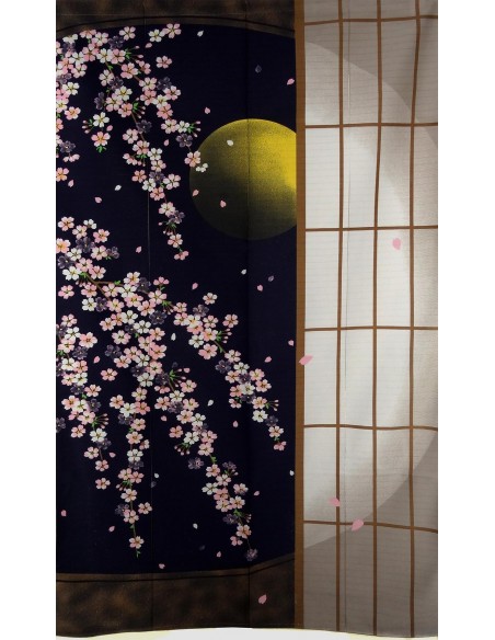 Noren en polyester - Shôji Yozakura. Rideaux japonais et décoration japonaise.