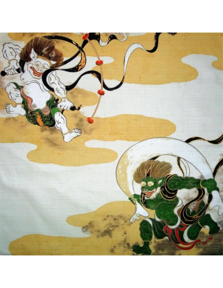 Furoshiki Japanese cloth 50x50 - Fūjin and Raijin Gods