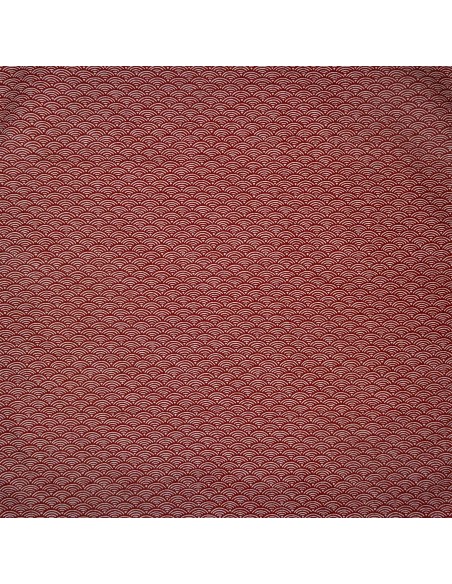 Carré de tissu japonais 52 x 52 rouge brique - Motifs Seigaha