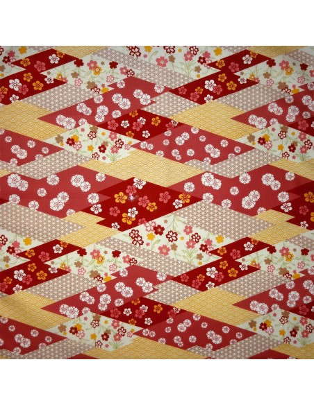 Carré de tissu japonais 52 x 52 Motifs floraux. Emballage cadeaux en tissu.