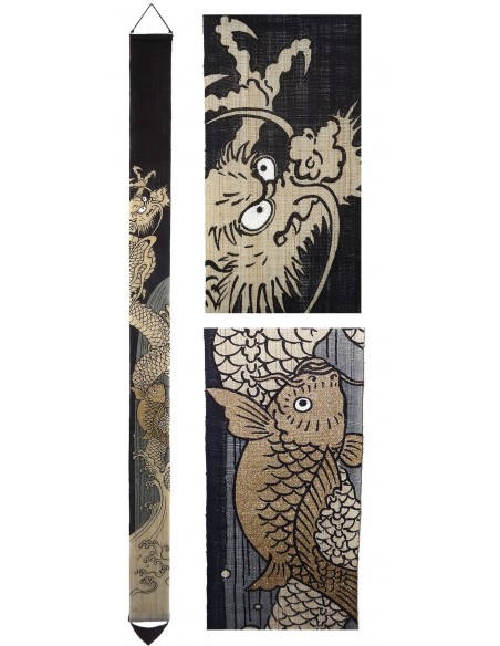 Slim hanging tapestry - Tô Ryû-Mon. Japanese wall decoration.