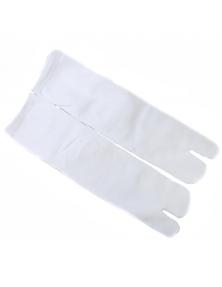 Chaussettes japonaises tabi blanches haut de cheville - Du 39 au 43. Chaussettes à orteils séparés pour tongs.